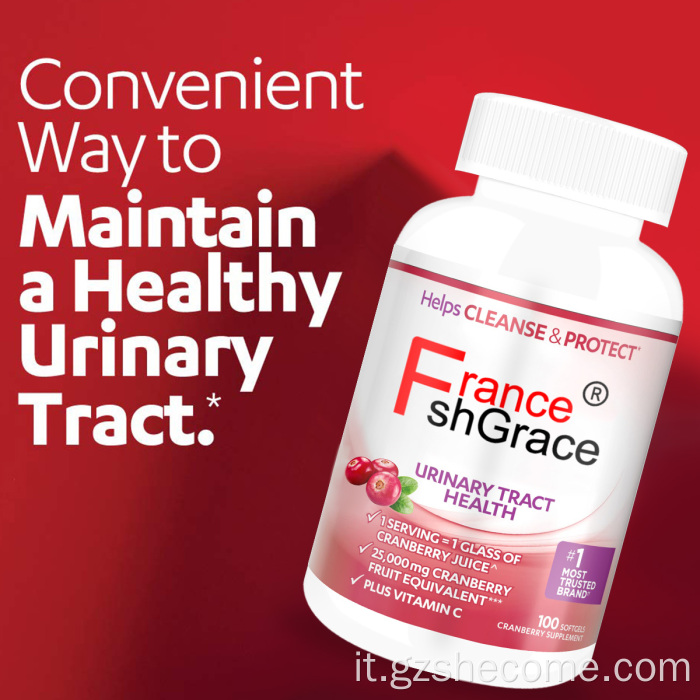 Supplemento di mirtillo rosso supporta la salute del tratto urinario a filo